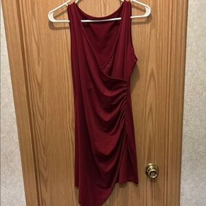 Elegant Burgundy Sleeveless Dress